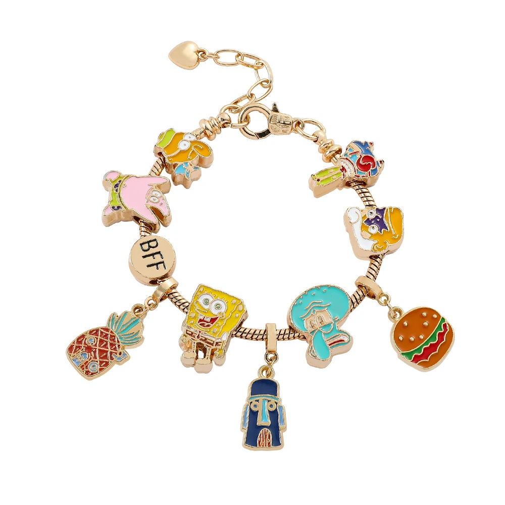 Spongebob Squarepants Charms Bracelet Y2k Femme Jewelry Accessories With Squidward Tentacles Patrick