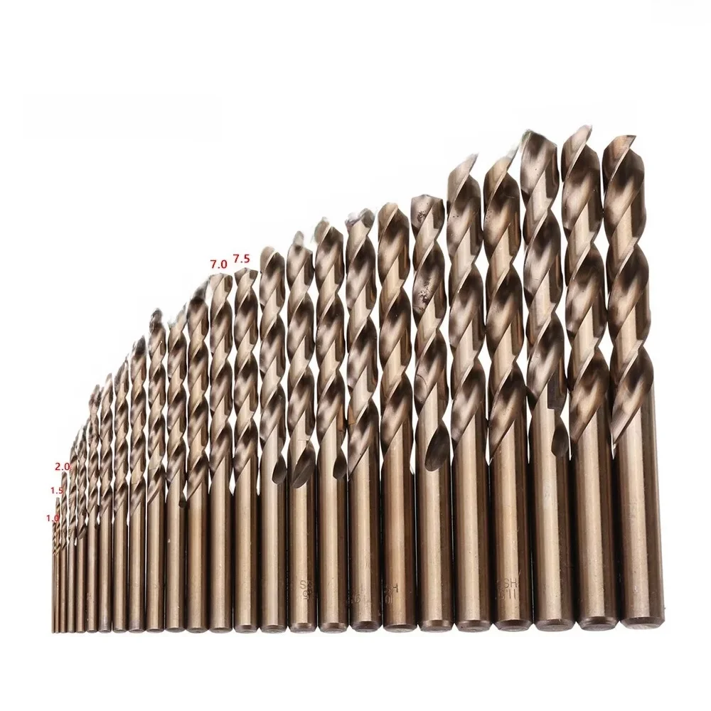1.0-13mm Cobalt Coated Drill Bits HSS M35 Electric Drill Bit For Wood Metal Stainless Steel Hole