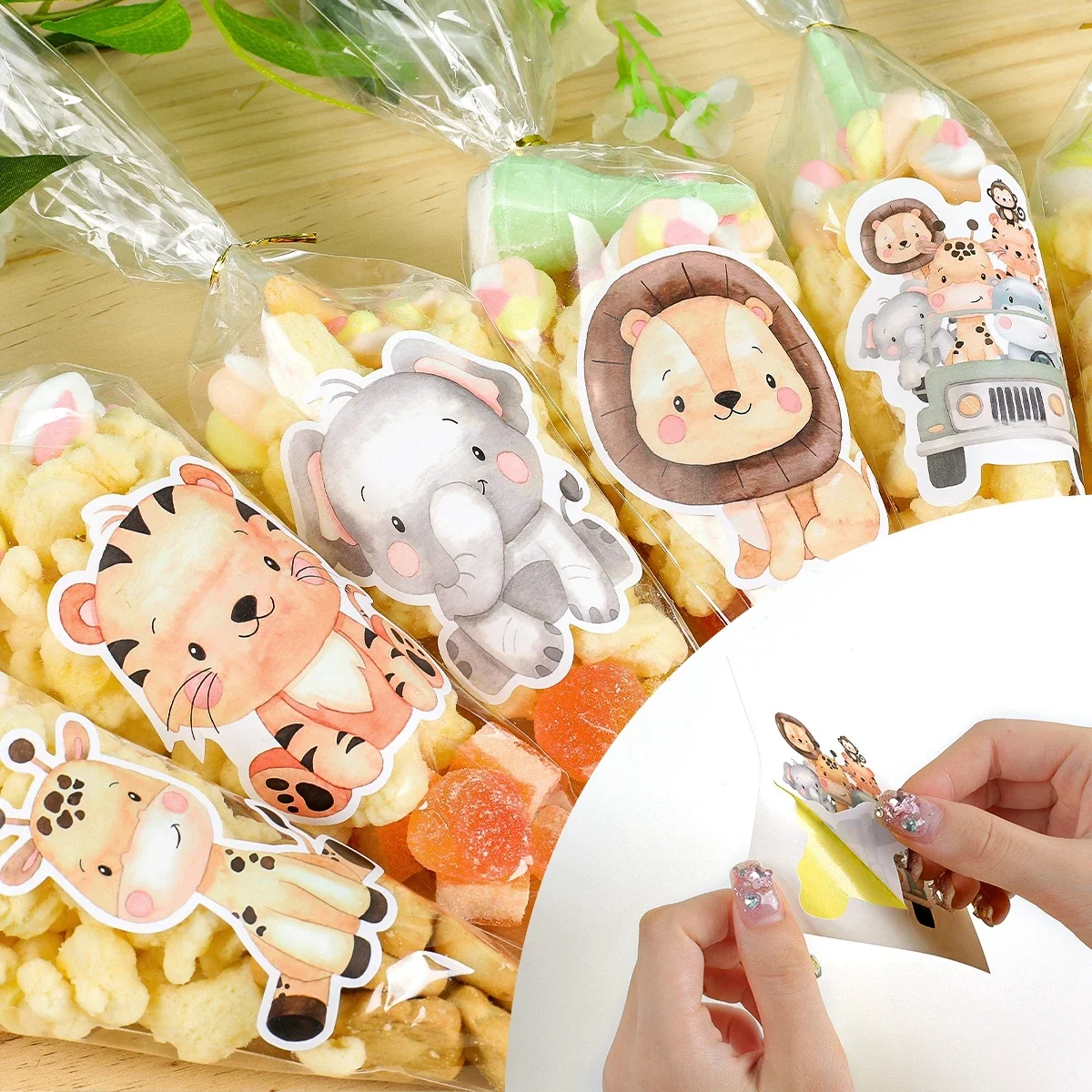 Animal Lion sticker Jungle Safari Birthday Party Decoration Kids WildOne Animal Birthday Party
