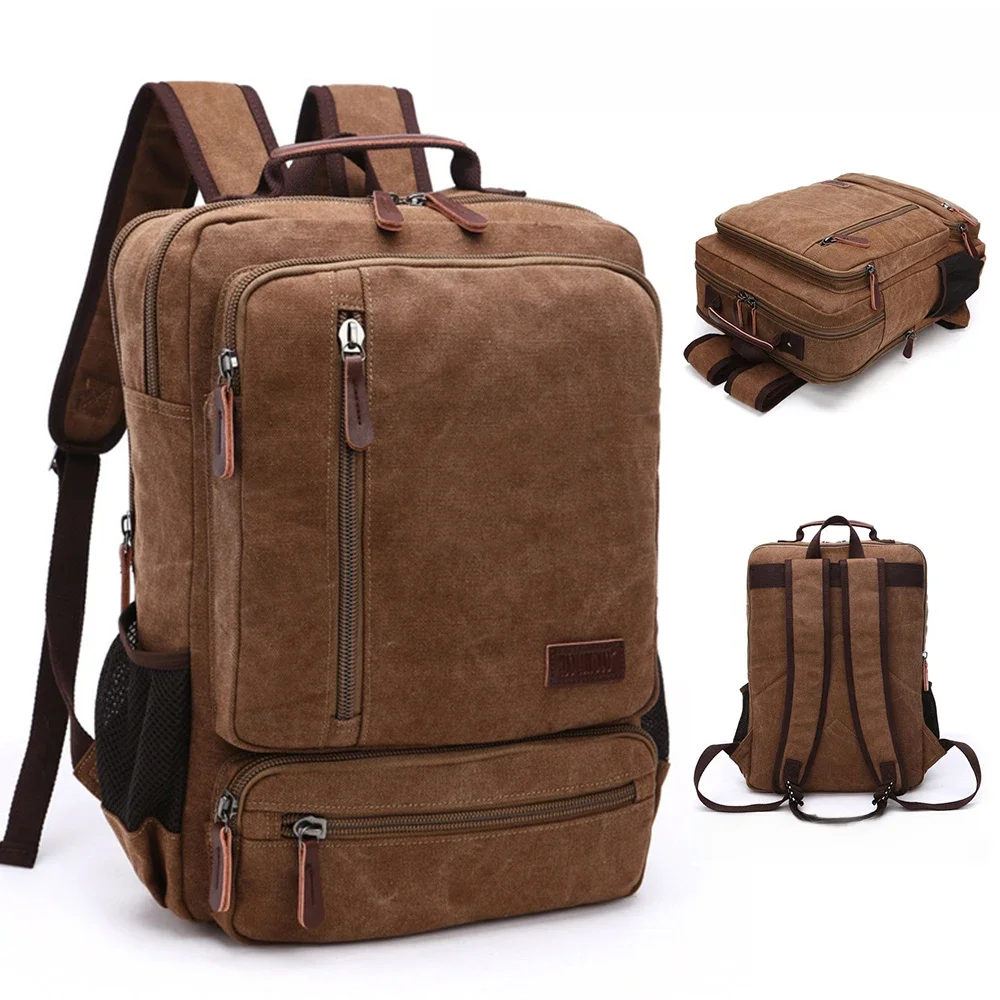 Vintage Canvas Backpack Men Large Capacity Travel Shoulder Bag High Quality Fashion Students Bag