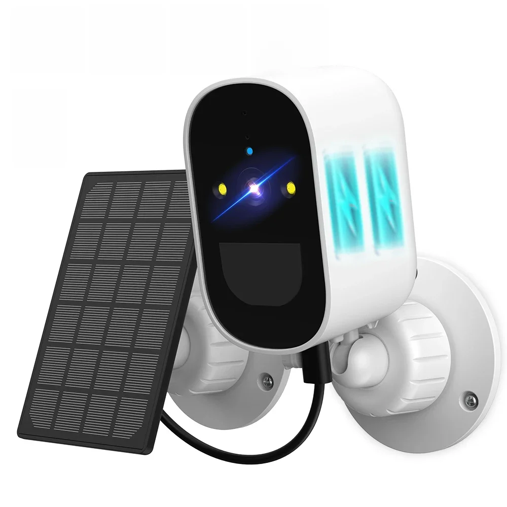 1080P WiFi Camera Solar Outdoor Wireless Battery Powered Bullet Security Camera PIR Motion Alarm