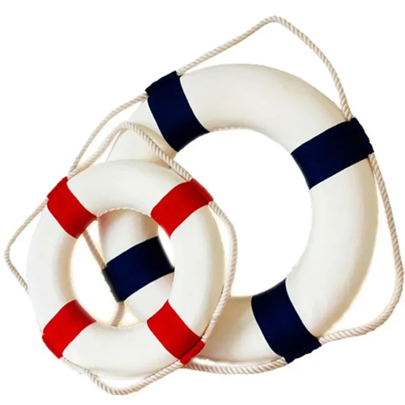 Nautical Style Welcome Decorative Red Blue Life Buoy Home Marine Beach Wall Decoration Life Buoy