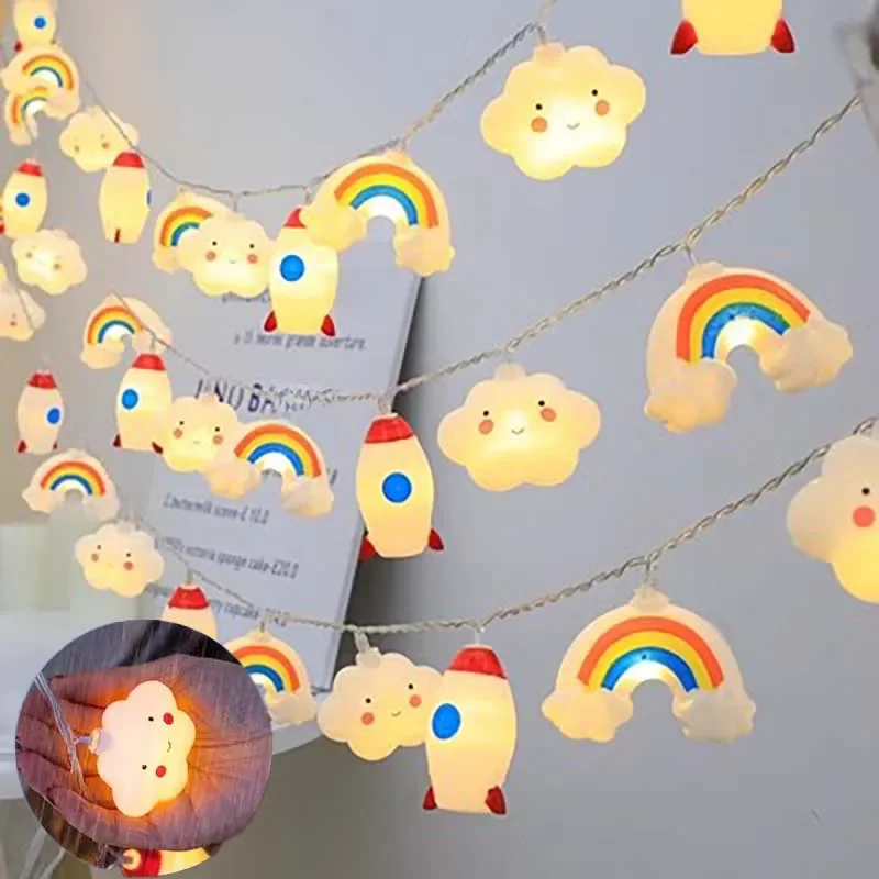 1.5M/10LED Rainbow Star Battery Box String Light String Children's Room Night market stall festive