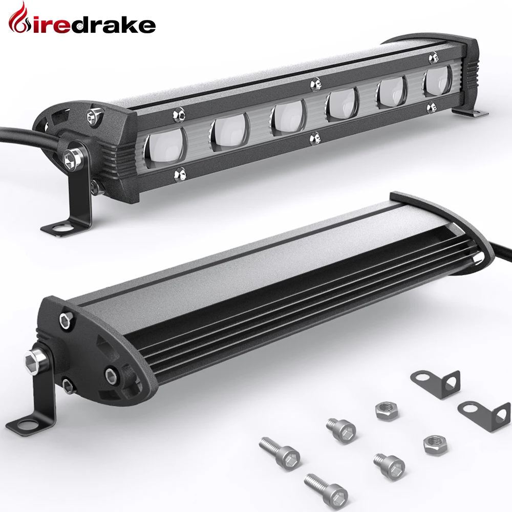 Firedrake 8-inch Convex Lens Medium Mesh Strip Light Off-road Vehicle Working Light LED Spotlight