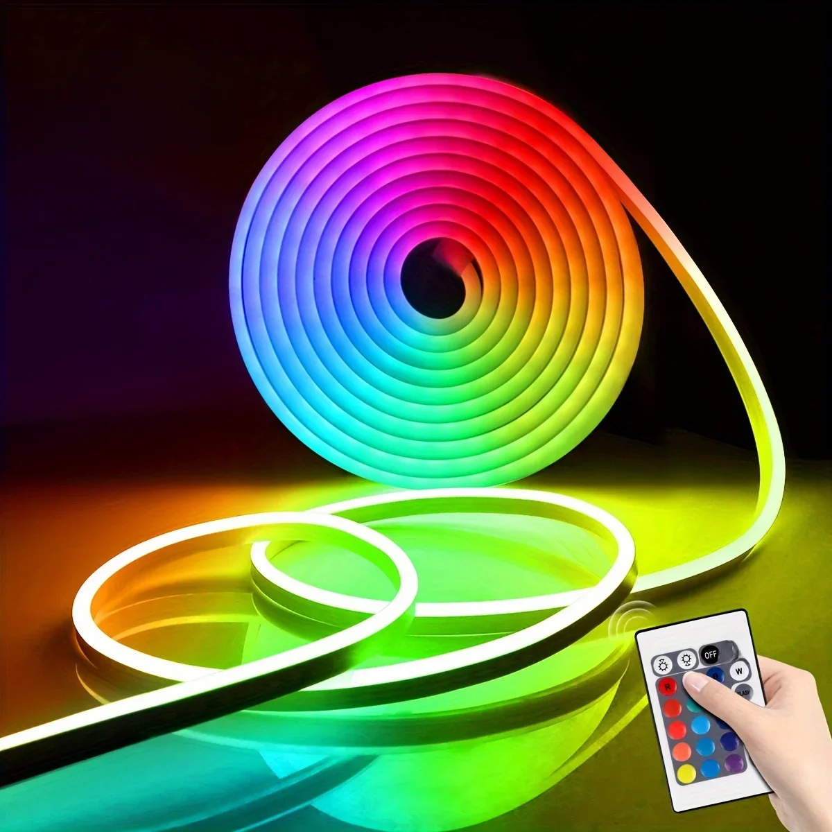 5V LED RGB Strip Light Neon USB Flexible Silicone Lights 1M Remote Control Waterproof SMD 3535