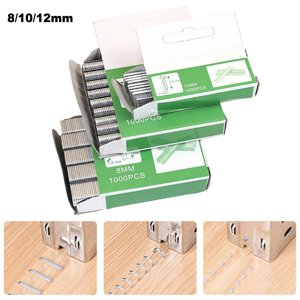 1000Pcs U/ Door /T Shaped Staples Nails 12mm/8mm/10mm Nails For Stapler Wood Furniture Household
