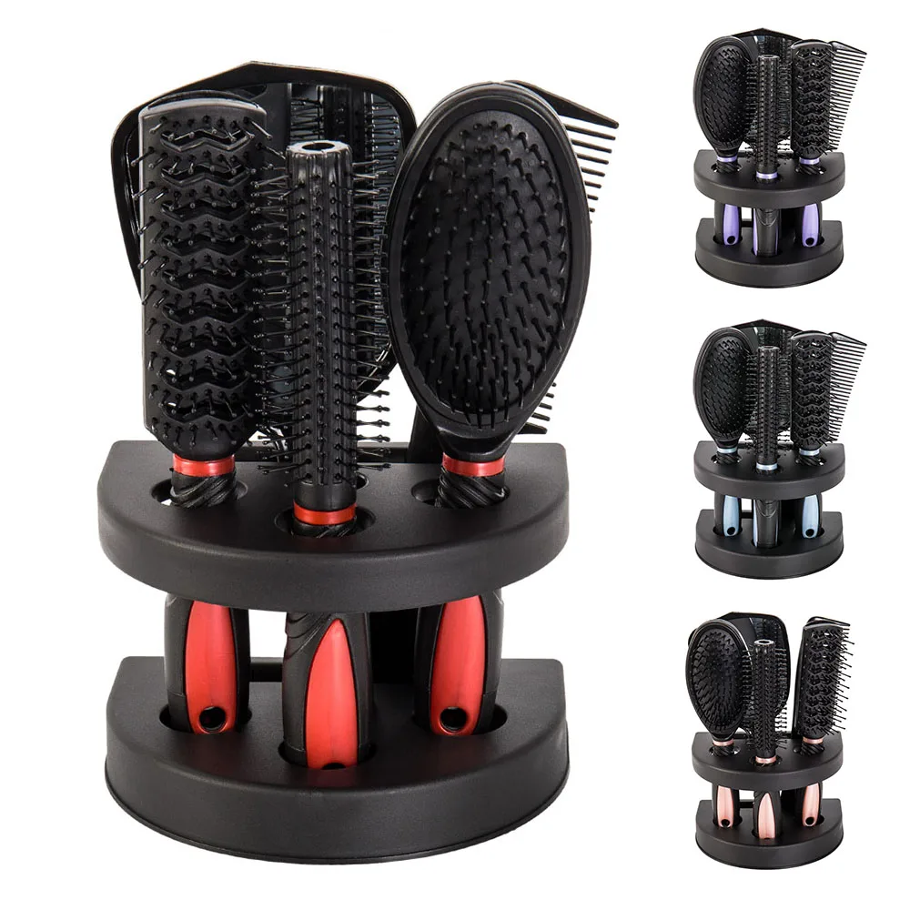 5Pcs/ Set Hair Brush Scalp Massage Comb Professional Salon Hairbrush Women Wet Curly Detangle Hair
