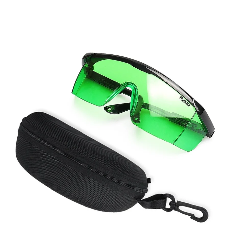 Huepar Safety Laser Enhancement Glasses Green Adjustable Protection Eyewear Goggle Glasses With Hard