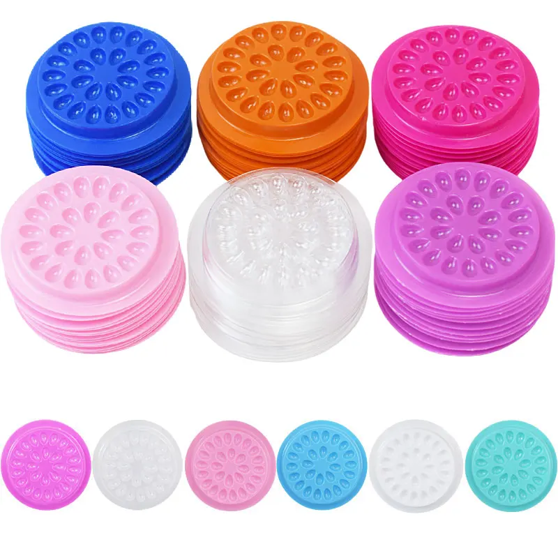 20/100pcs Eyelash Glue Stand Holder Eyelash Extension Supplies Adhesive Pallet Plastic Gasket Eye