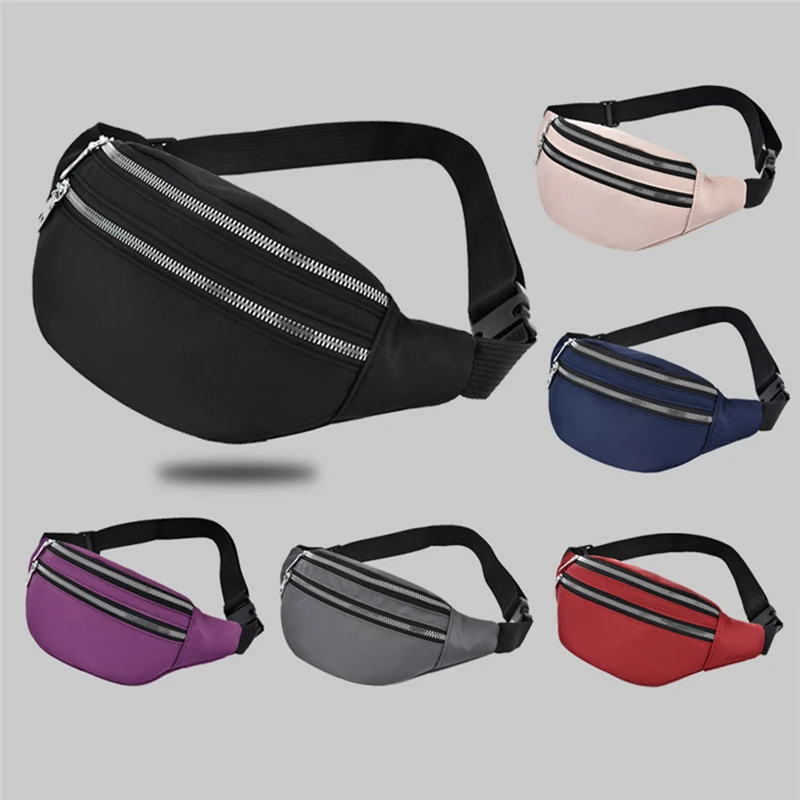 Waist Bag Women Fanny Pack Oxford Female Hip Bum Bag Men Banana Bag Women`s Belt Pocket Ladies Belly