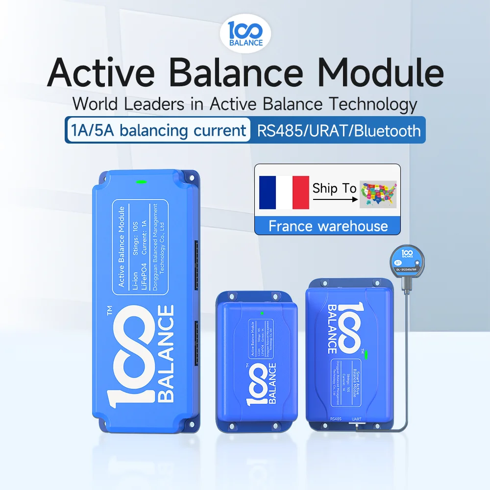 100BALANCE Smart Active balancere qualizer UART RS485 Li-ion LiFePO4 1A bluetooth 4S 8S