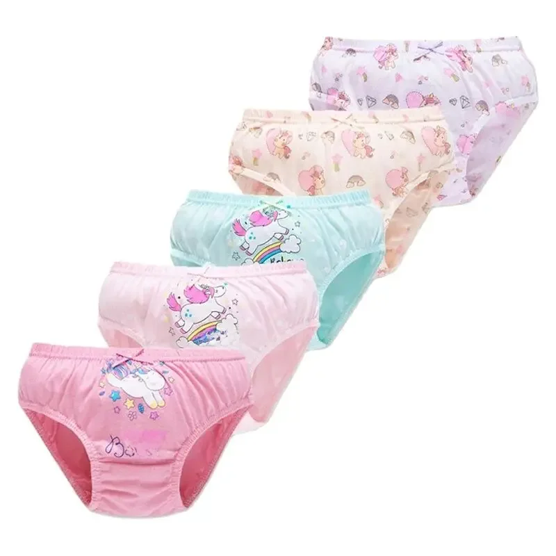 5Pcs/Set Assorted Styles Cute Cartoon Girls Underwear Panties Cotton Panty Girl Children Soft