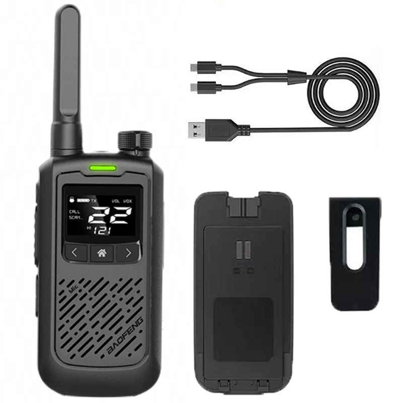 2PCS BAOFENG BF-T17 FRS Mini Walkie Talkie Portable Two Way Radio Long Range 22CH VOX USB 2W0.5W Ham