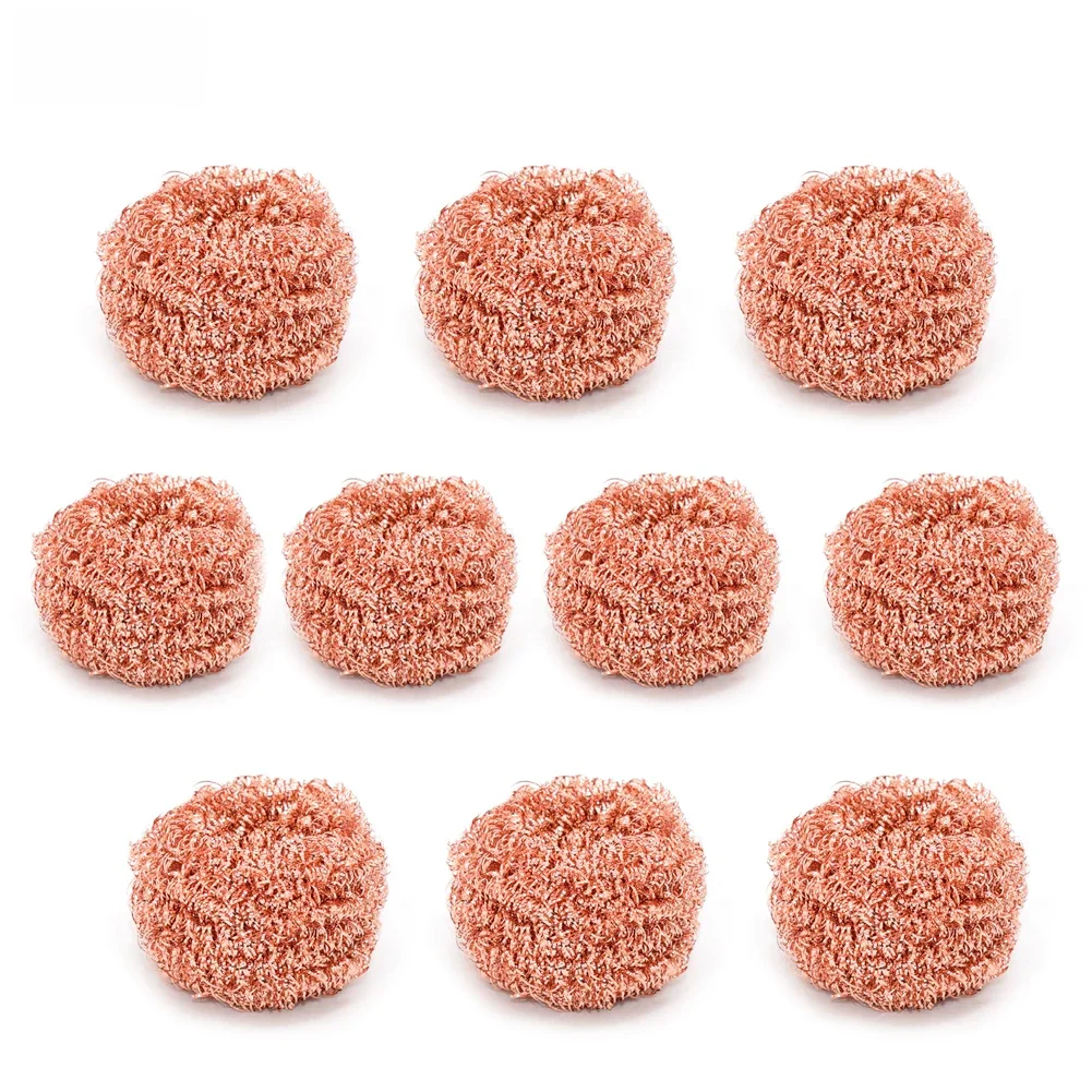 10PCS Copper Metal Wire Sponge Ball Iron Tip Nozzle Cleaner Slag Remover Cleaning Ball Desoldering