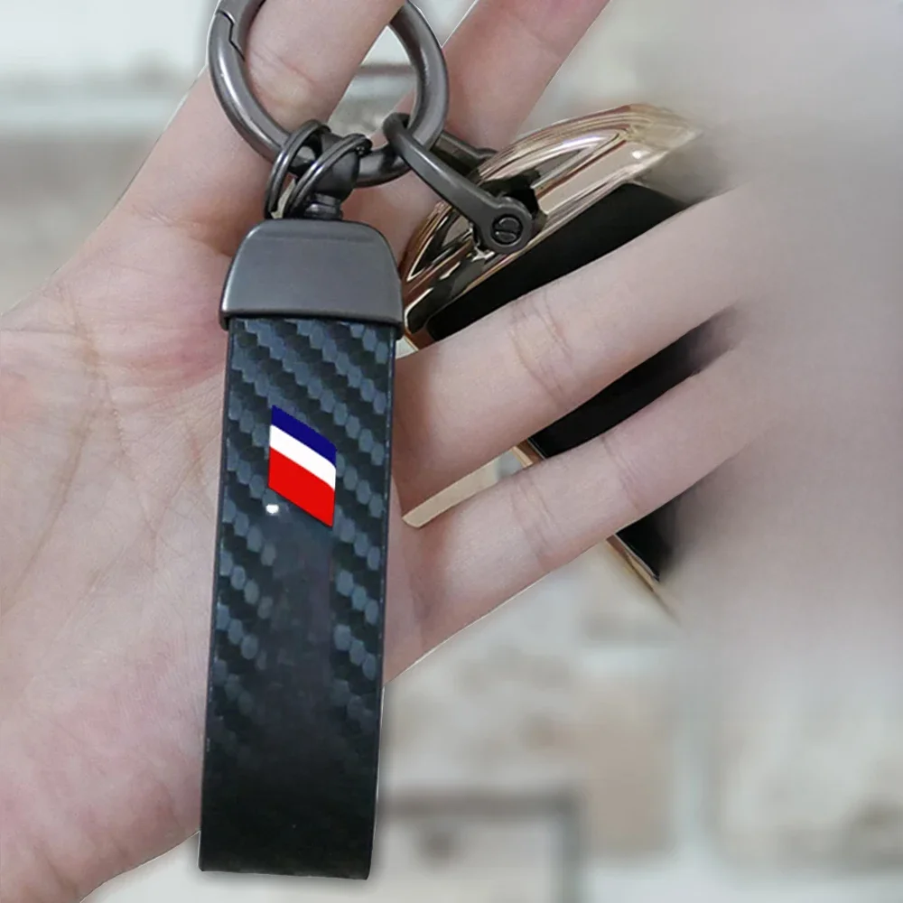 Carbon fiber Keychain Car Logo Key Ring Car Styling for Peugeot 106 107 108 206 207 208 306 307 308