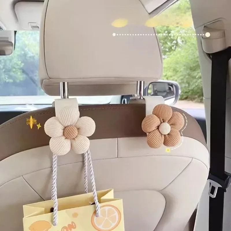 1/2/4PCS Multifunctional Flower Car Hooks Cute Flower Cute Car Seat Backrest Creative Storage Hooks