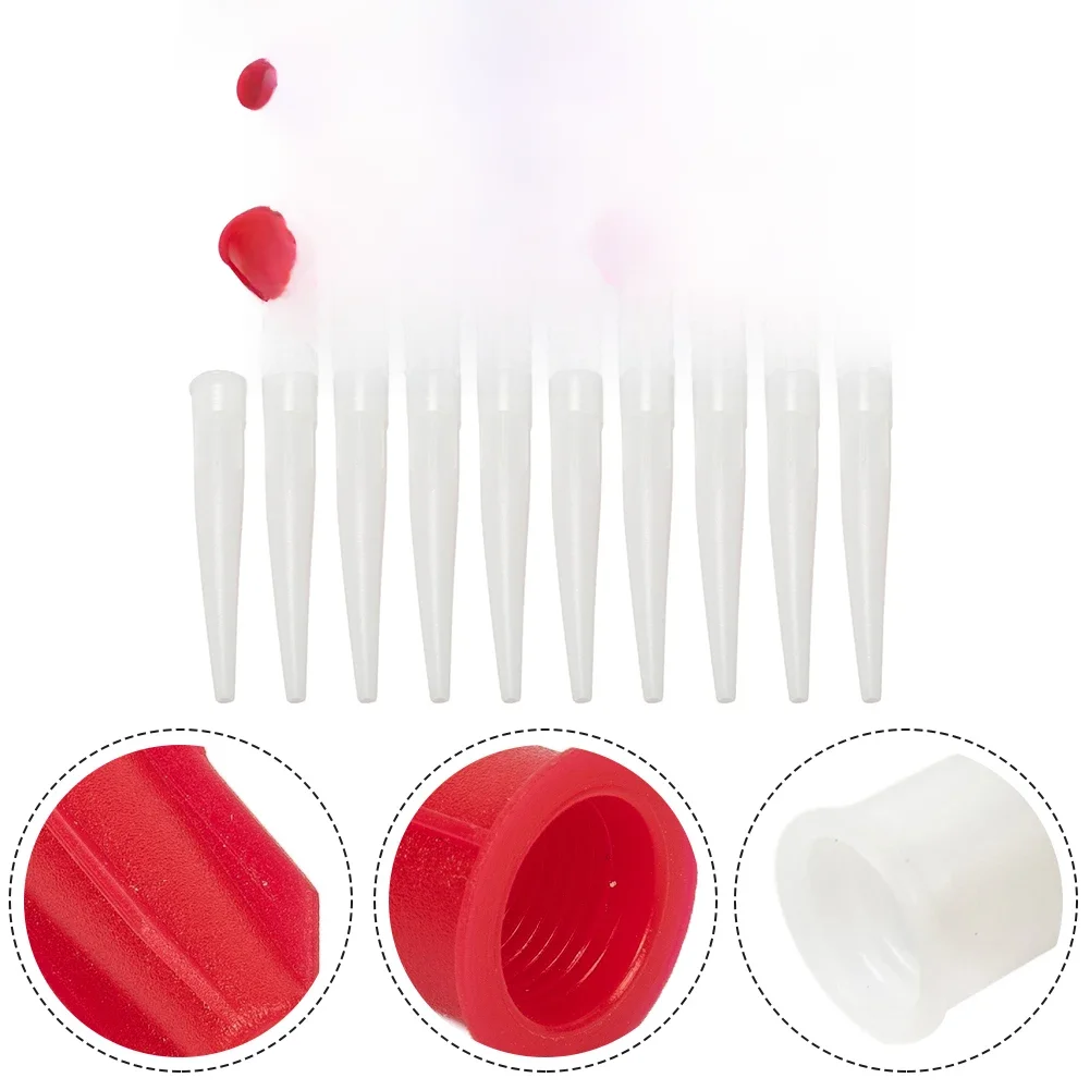 10PCS Caulking Nozzle Pack Silicone Tube Nozzle Cap Re-Sealable Mastic Cartridge Spare Nozzles Screw