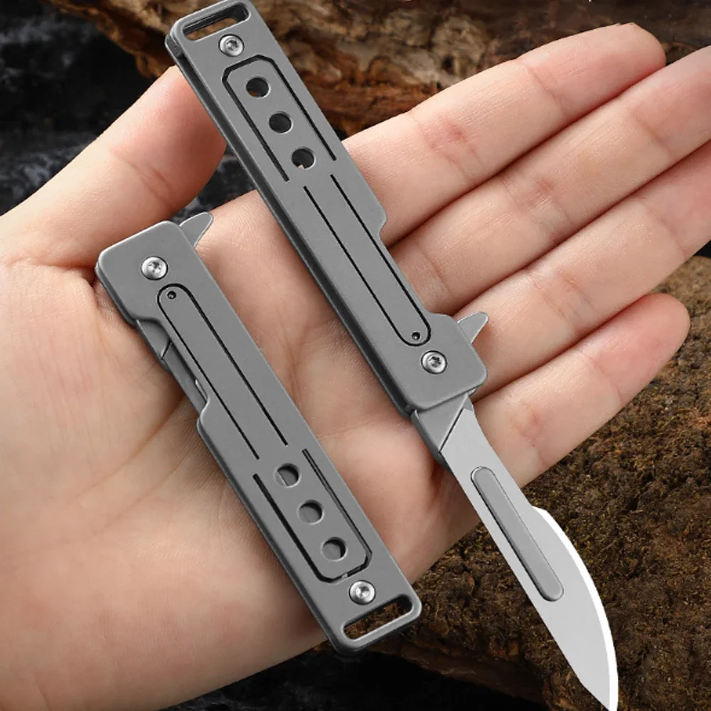 Titanium Alloy Art Knife Quick Opening Folding Blade Sharp and Portable Express Delivery Small Knife