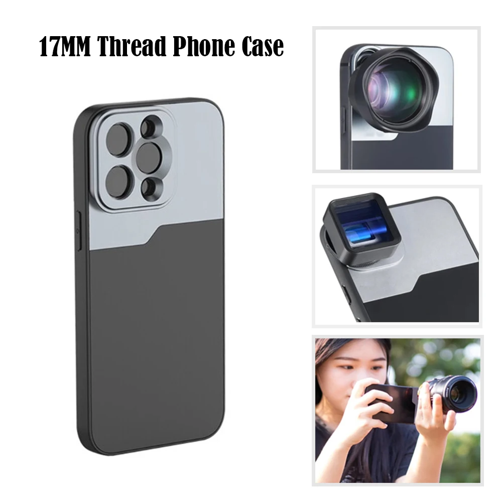 17MM Thread Phone Case for IPhone 15 14 13 12 Pro Max Mini Plus Protect Housing Case for Anamorphic