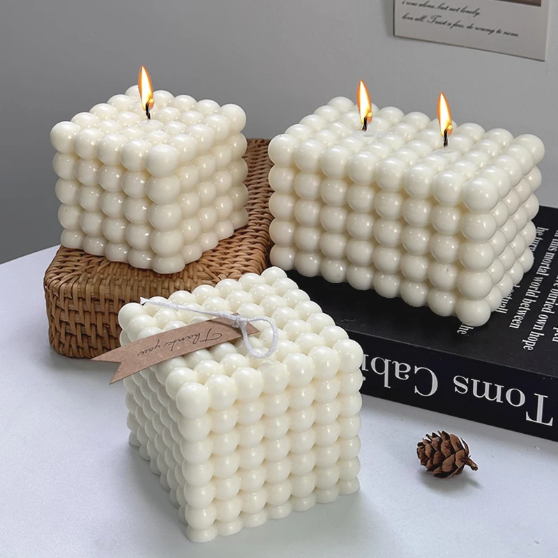 3D Bubble Candle Silicone Mold DIY Handmade Rubik's Cube Aromatherapy Wax Molds Plaster Soap Tool