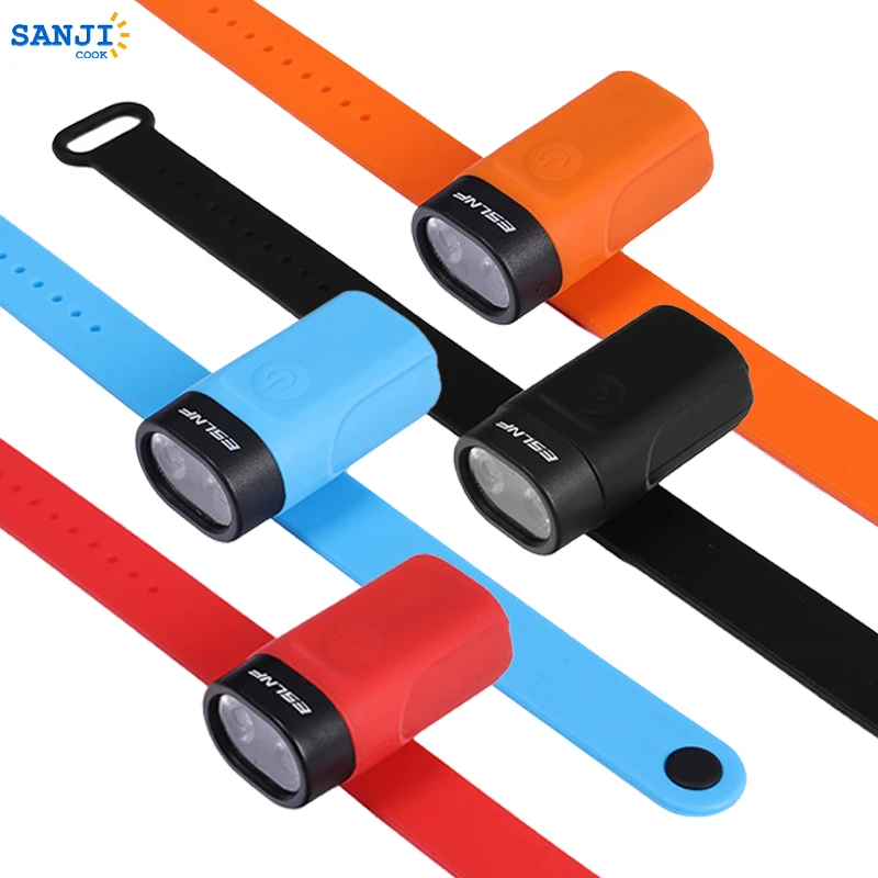 USB Rechargeable Wrist And Ankle Light Adjustable Waterproof Button Switch Work Light Night Cycling
