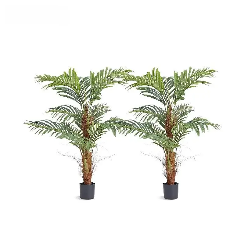 VEVOR Artificial Palm Tree 4/5/6 FT Tall Faux Plant Secure PE Material & Anti-Tip Tilt Protection