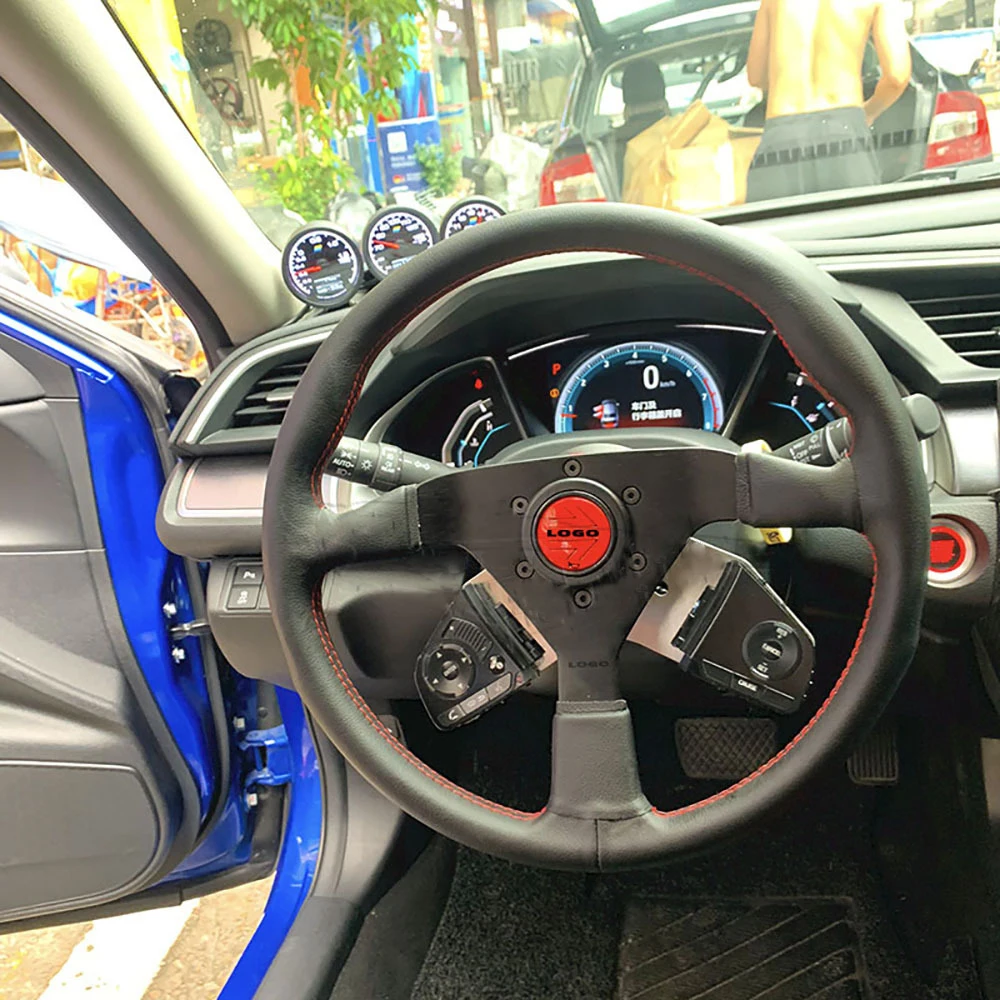 Car Modification Steering Wheel 14 Inch V1 Leather Multi-Color Arrow Horn Engraved Competitive