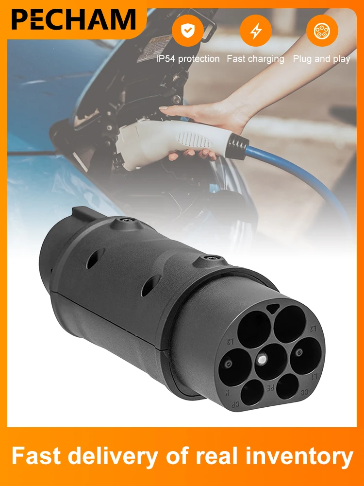 Electric Vehicle Charging Connector Type2 To Type1 16A/32A EV Car Charger Adapter Converter IEC