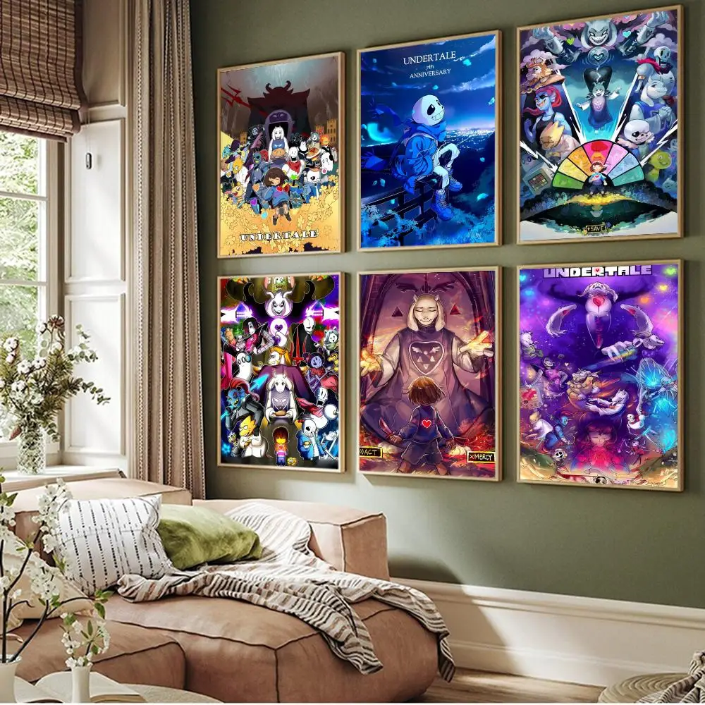Anime Designs Game Undertale Poster Classic Vintage Posters HD Quality Wall Art Retro Posters for