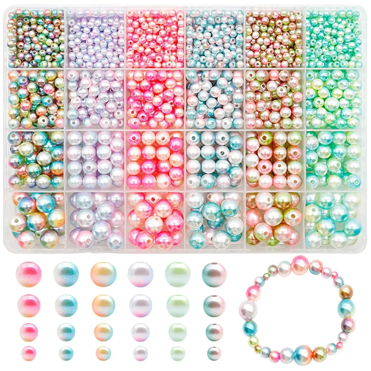1890pcs Acrylic Beads Kit for Jewelry Making Fashion PMMA Ombre Bead Accessorries For Women For DIY