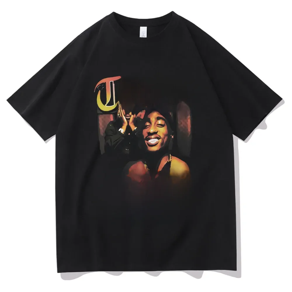 Rapper Tupac 2PAC Hip Hop T-shirts Graphic Print Y2K Men T Shirt Streetwear Tops Unisex Harajuku