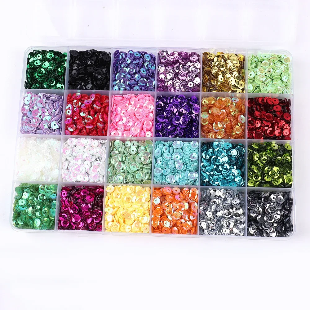 24 Colors  Bright Sequins Round Flatback Confetti  Paillettes Sewing Wedding Dress DIY Crafts