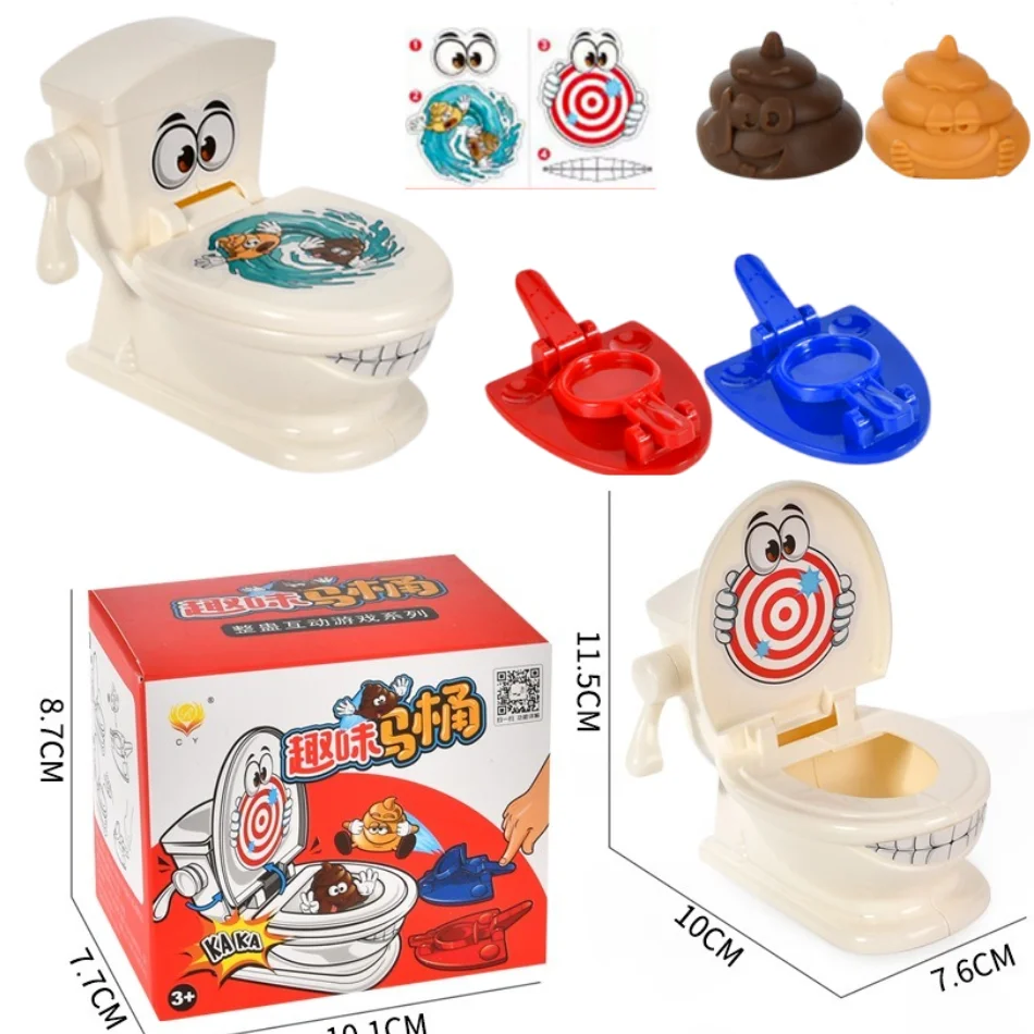 Simulated Funny Flush Poop Toilet Toy Multiplayer Interaction Prank Toys Desktop Parent-Child Game