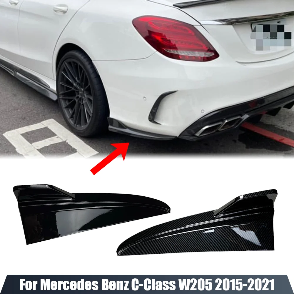 Car Rear Bumper Diffuser Side Splitters For Mercedes Benz C Class W205 C180 C200 C260 C43 AMG