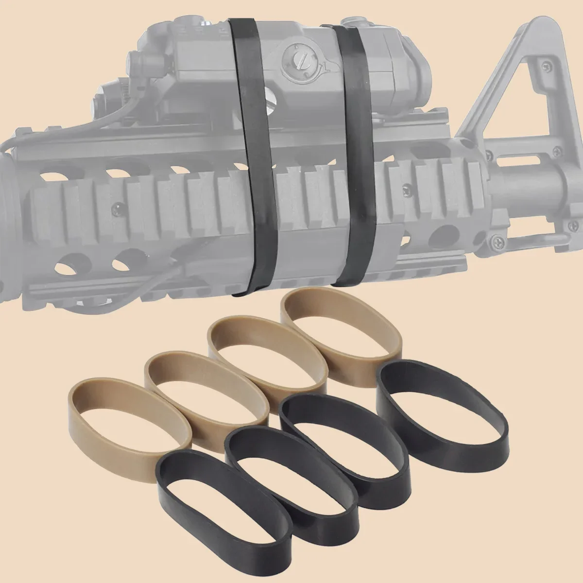 Tactical 4PCS/SET High Strength Elastic Rubber Ring Hunting Airsoft Rilfe Rubber Band For DBAL A2