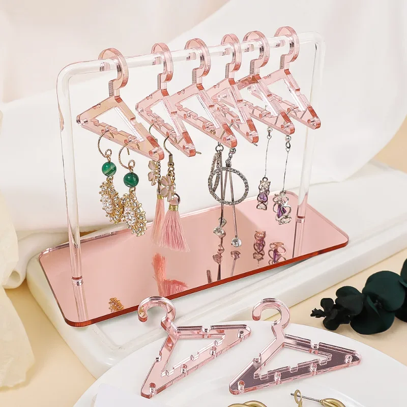 8 Pcs Hangers Shaped Jewelry Holder Personalized Earrings Display Racks Hanging Clothes Stand