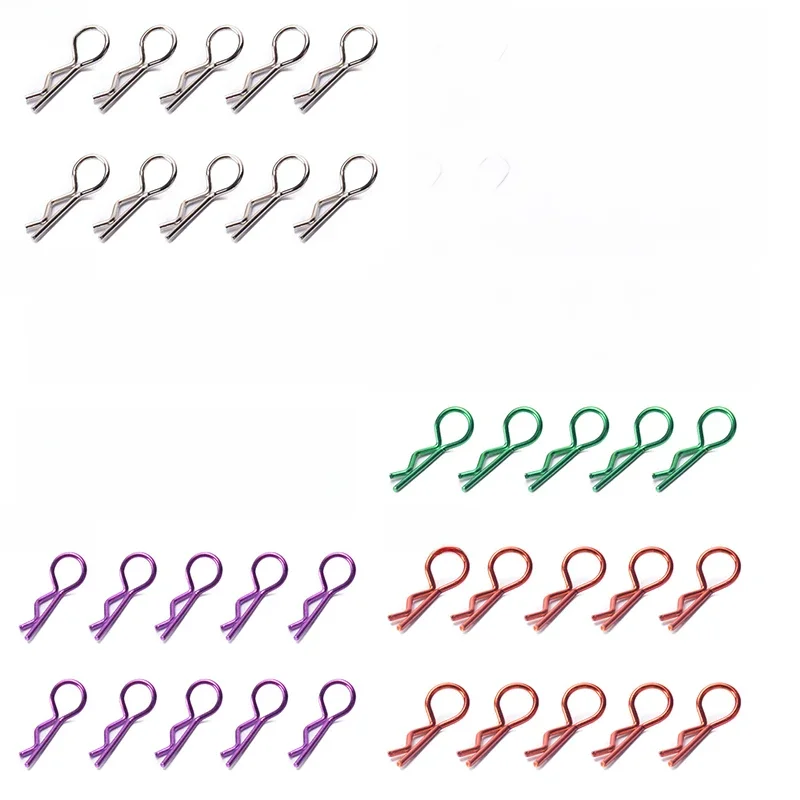 10pcs Universal Stainless Steel Body Shell R Clips Pin for 1/10 1/12 RC Model Car HSP Redcat HPI