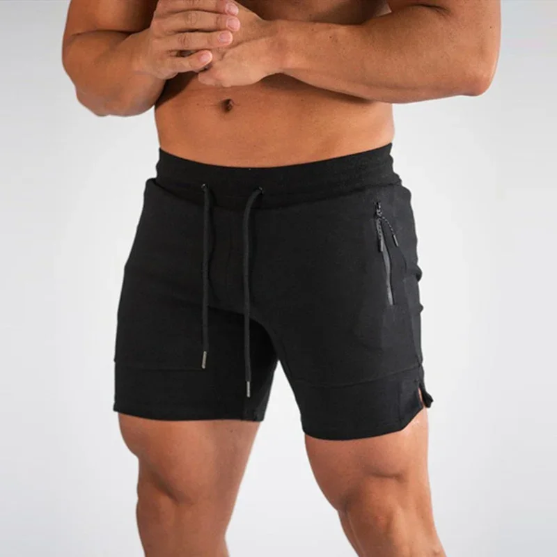 Men's Zip pocket sweatpants Fitness Gyms Shorts Men Summer Running Short Pants Male Jogger mesh