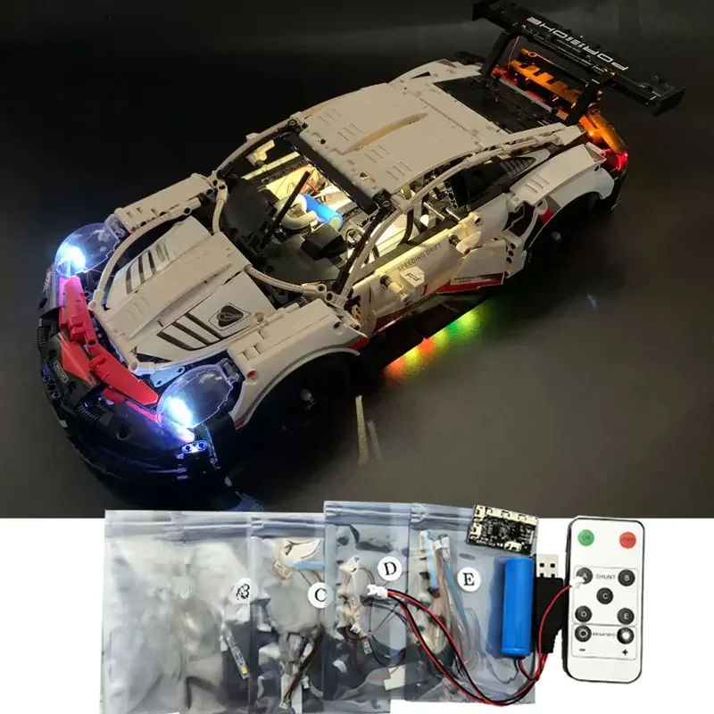 Led Light For 42096 20097 Technical Car Building Blocks City RSR Race Vehicle Bricks DIY Lamp Toys