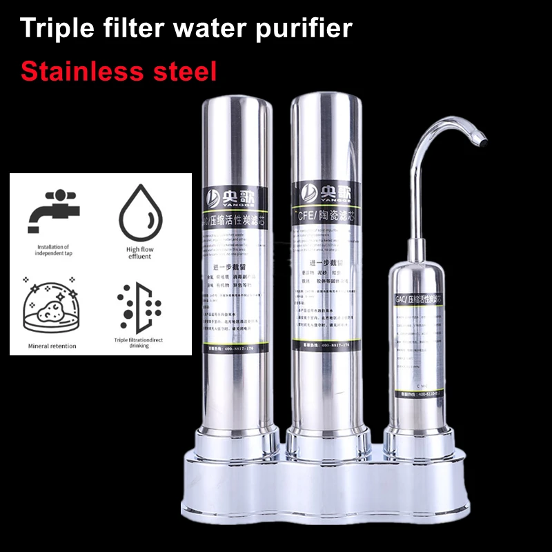 Kitchen Countertop Drinking Water Purifier Ceramic Activated Carbon Household Filter System Purifying Machine
