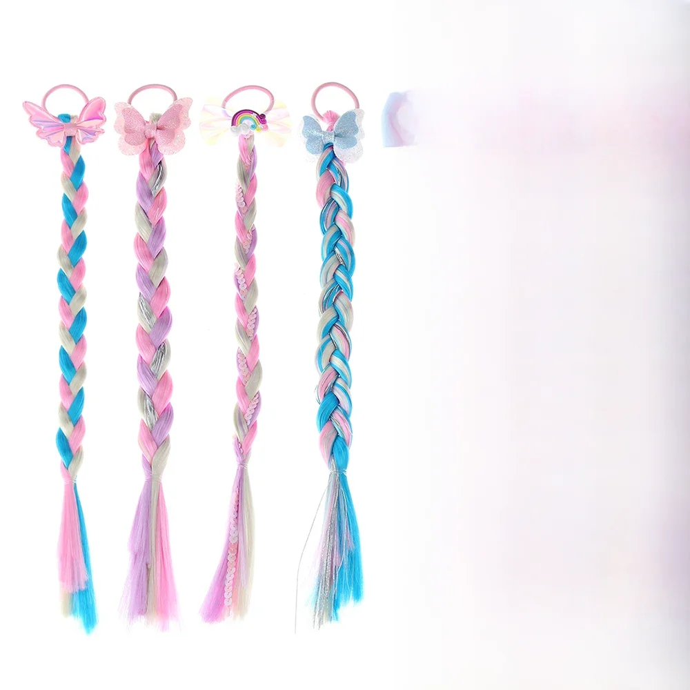 Girls Hair Bow Kids Rainbow Hair Tie Princess Accessories Toddler Snowflake Elastics Baby