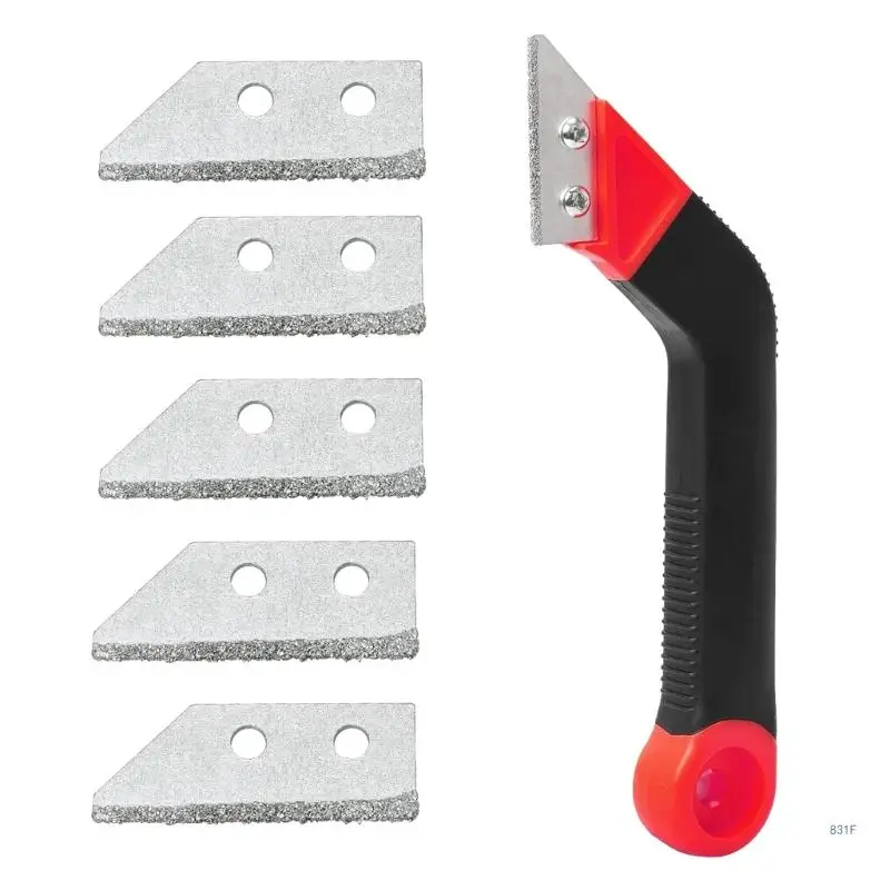 Heavy Duty Grout Scraper with 5Extra Blades Tile Grout Remover Tiling Tools Durable Grout Scraper Professional Tool