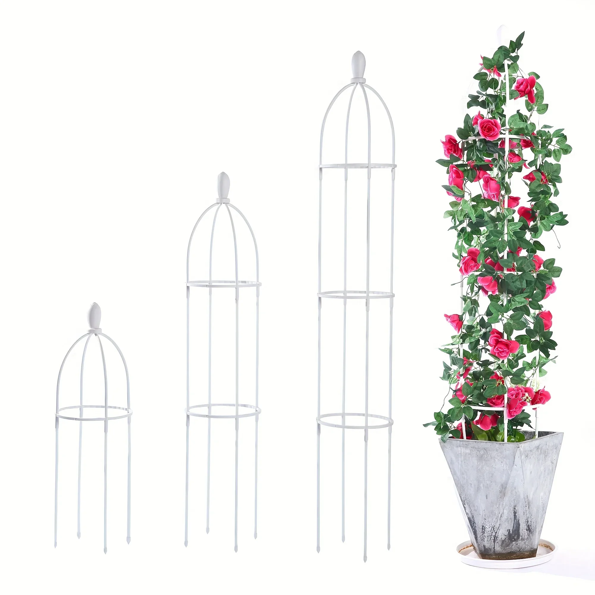 1 Pcs Garden Trellis for Climbing Plants  Outdoor Tower Obelisk Garden Trellis Tall Potted Plants
