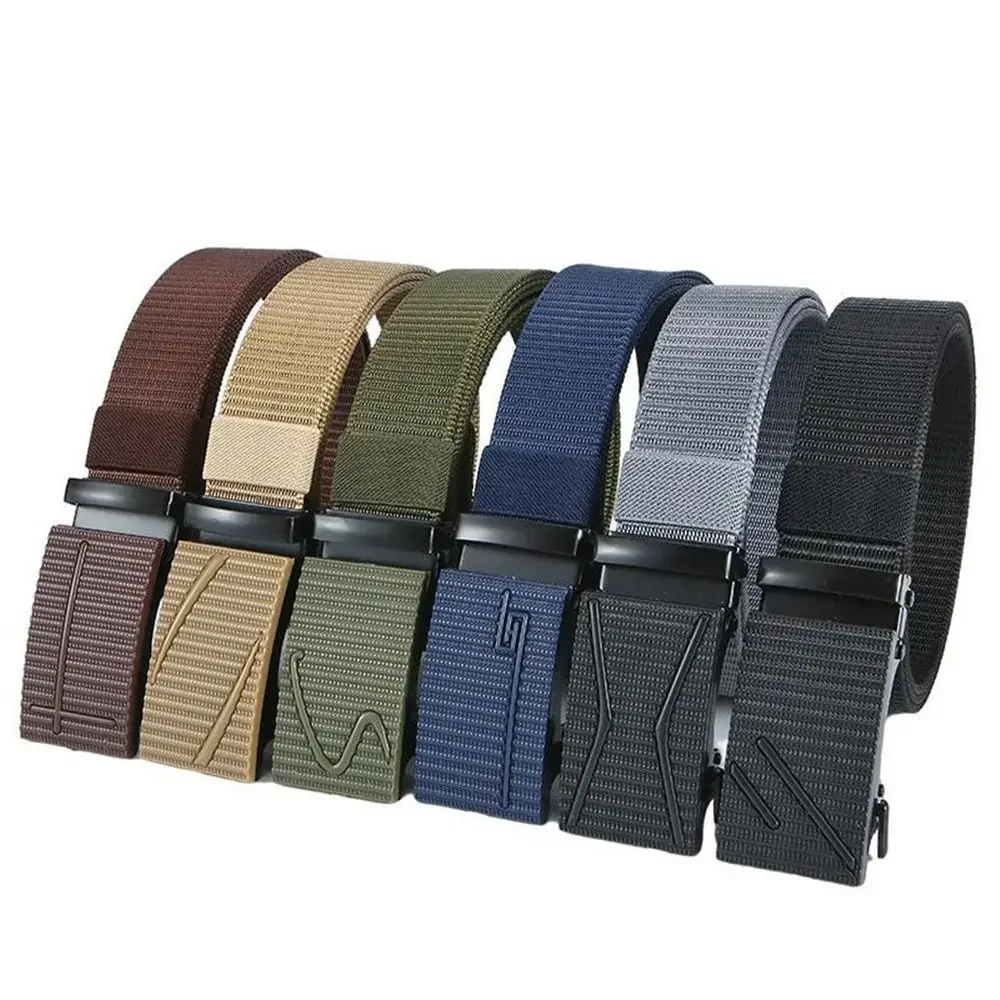 Men Casual Cowboy Breathable Nylon Belt Tactical Waistbelt Alloy Buckle Belts Outdoor Accessories