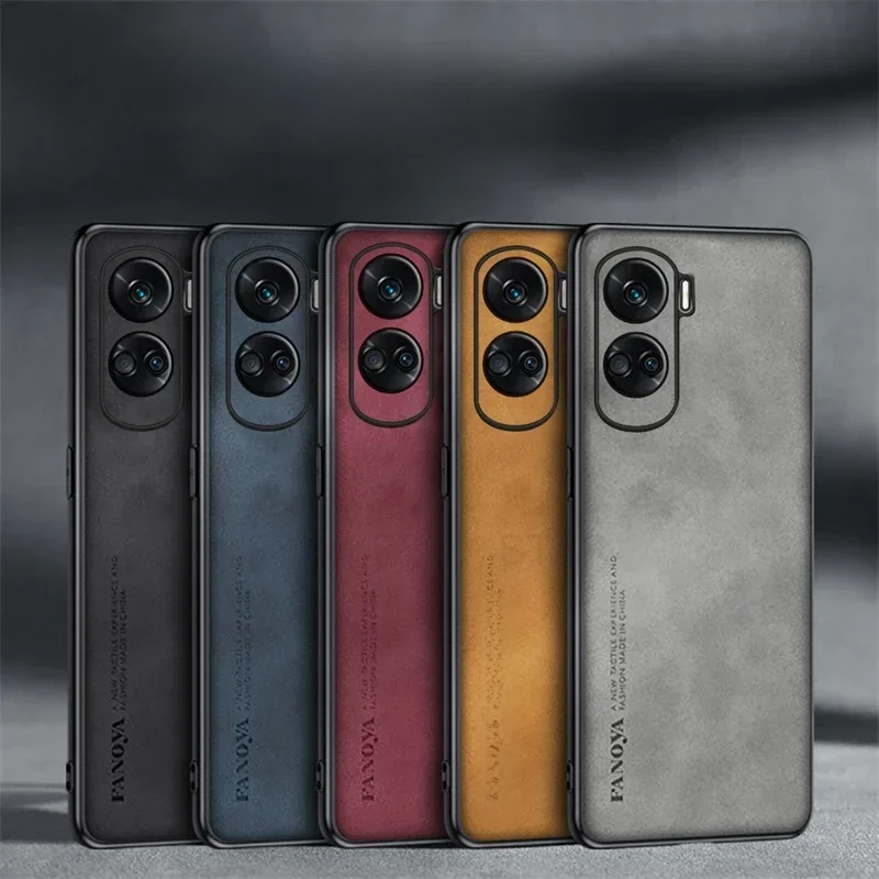 Honor90 90lite Luxury Sheepskin Leather Case For Huawei Honor 90 Lite 5g Camera Protect Men Retro