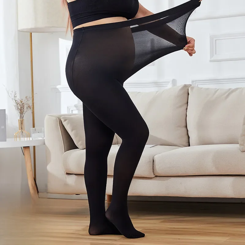 130KG New Women Velvet Tights Plus Size 120D Autumn Winter Warm Pantyhose Large Size High Waist