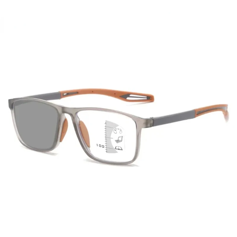 Photochromic TR90 Anti-blue Light Multifocal Reading Glasses New Progressive Near Far Eyewear Men