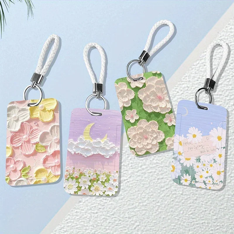 Oil Painting Card Holder Idol Photo Protector Shell Badge Credit Card Holders Student ID Holders