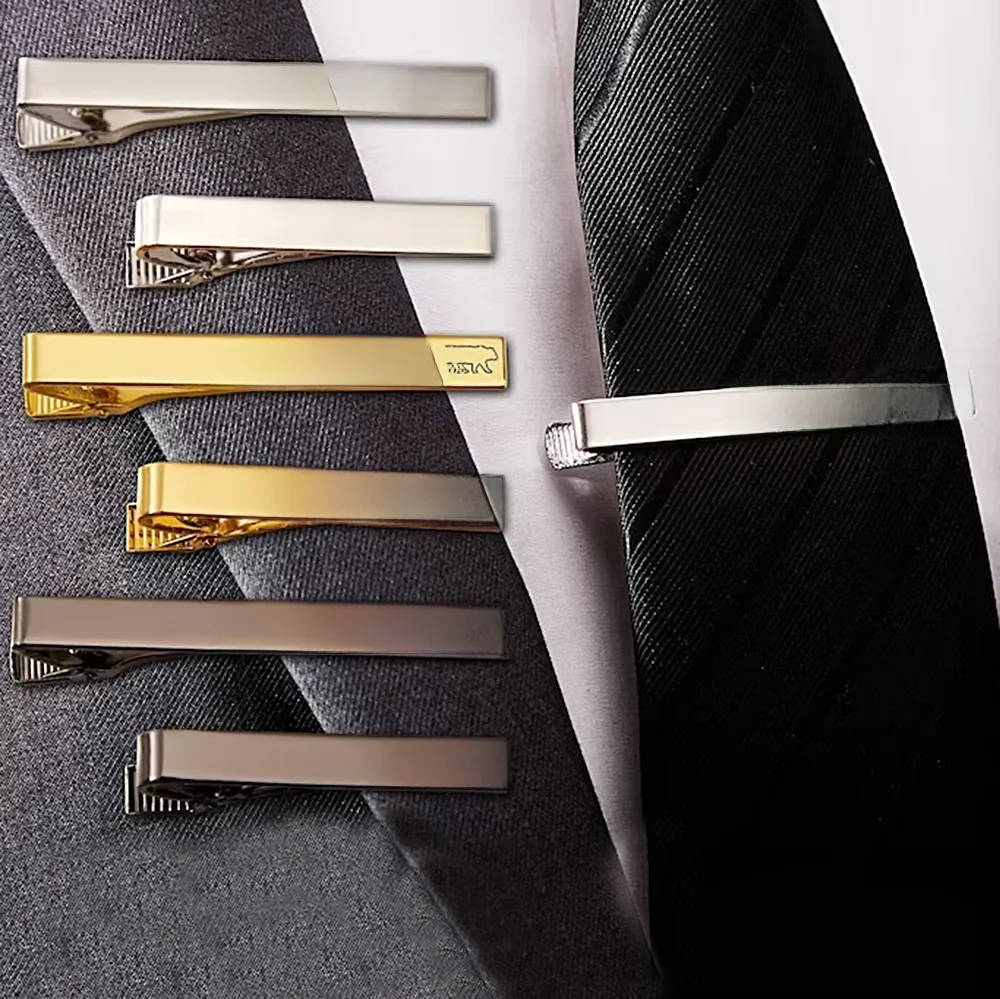 Custom Tie Clip for Men Stainless Steel Man Suit Tie Jewelry Personalise Engraving Name Initials Tie
