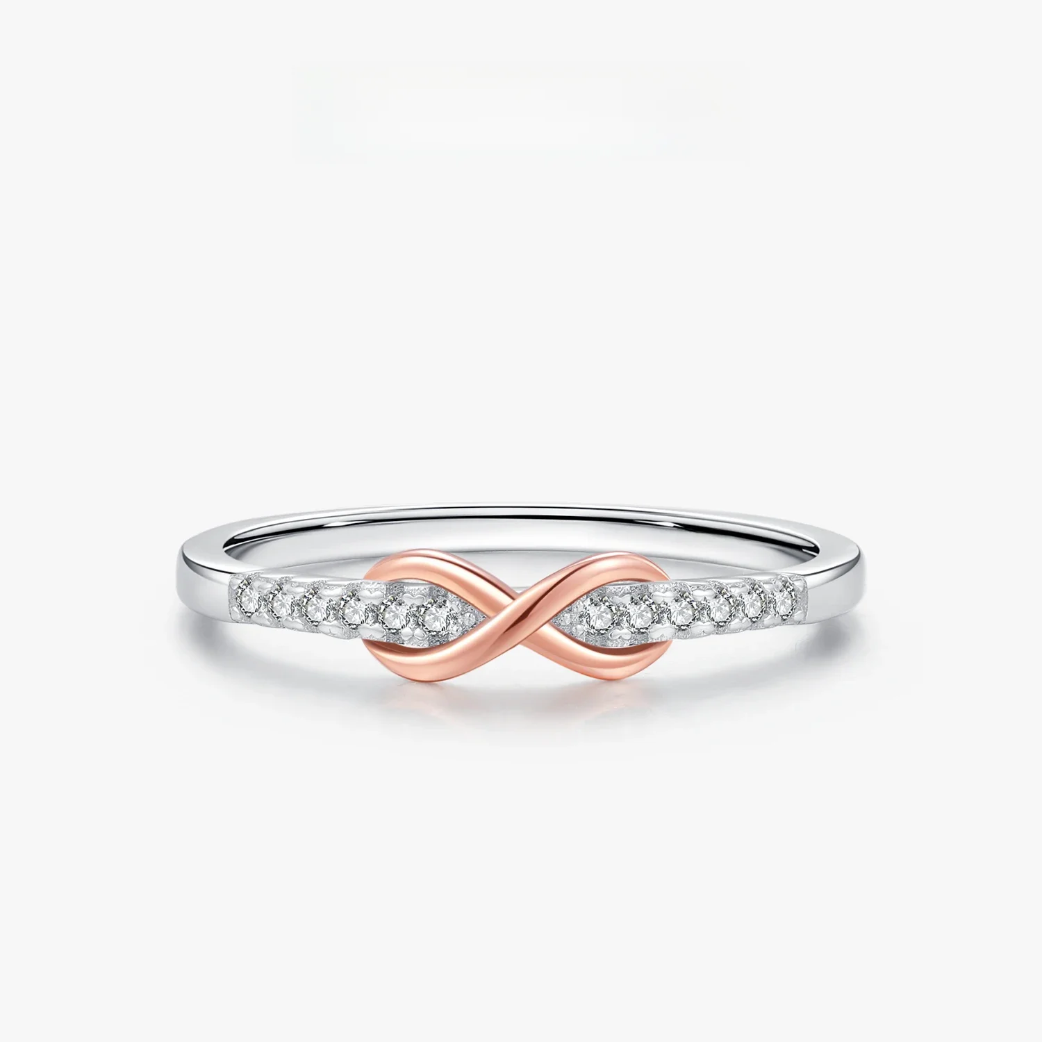MODIAN Solid 925 Sterling Silver Infinite Love Simple Ring Romantic Rose Gold Color Wedding Ring For